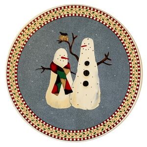 Sakura Snowman Debbie Mumm 9-1/2" Trivet Stoneware Hot Plate - Holiday